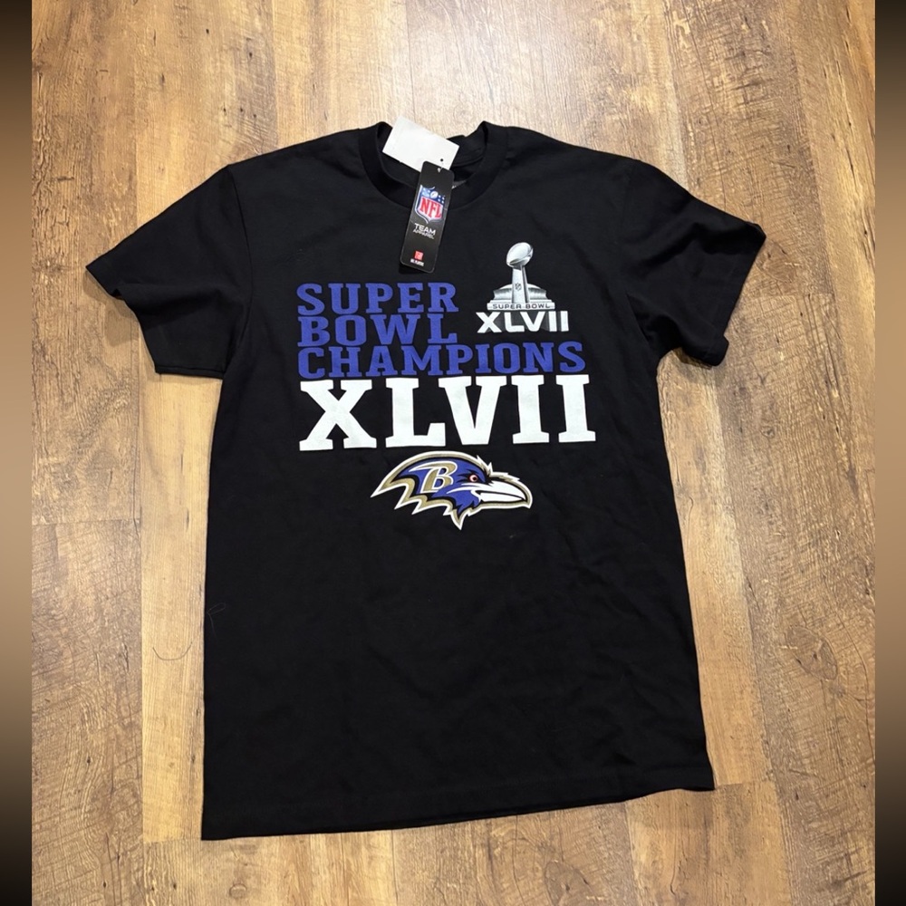 NWT 2013 Baltimore Ravens Super Bowl XLVII Champions NFL Tee
